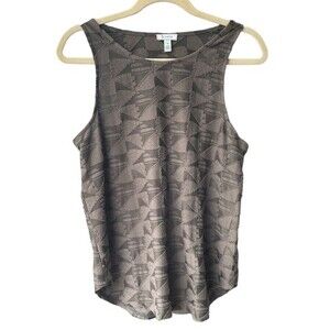 Susina Army Green Geometric Tank Top Size M